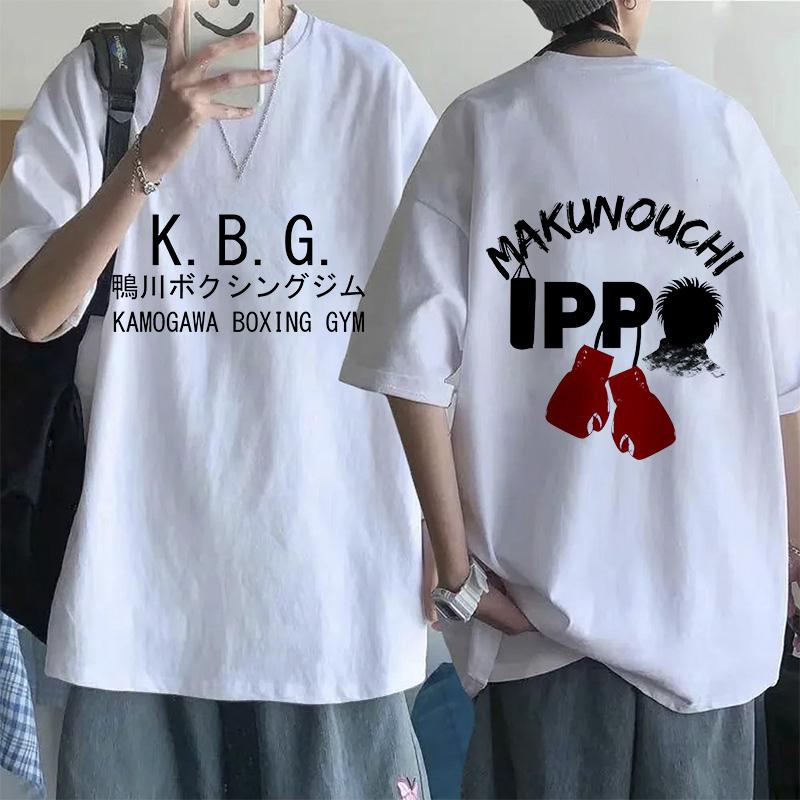 Hajime No Ippo Hip Hop Size TShirt Anime Harajuku Tee Tops Men Women Makunouchi Takamura T-Shirt KGB Y2k Manga Tshirt Clothes