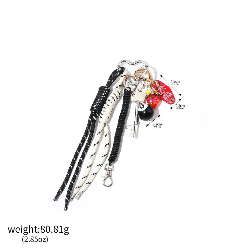 DIY Creative Bag Weaving Rope Keychain Colorful Nylon Lanyard Bear Baseball Multi-Element Bag Pendant For Women Charm Gifts