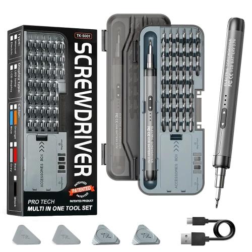 46-in-1 Electric Precision Screwdriver Set, 0.3 N.m Electric and 3 N.m Manual, 3.7V, Forward/Reverse Switch, Cordless Pen-Type Screwdriver, Type-C Rec