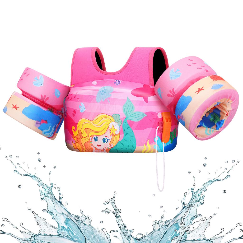 Kids Life Vest Children's Swimming Arm Float Whistle Child Lifejacket Swimsuit Foam Safety Swimming Pool Accessories for kayak