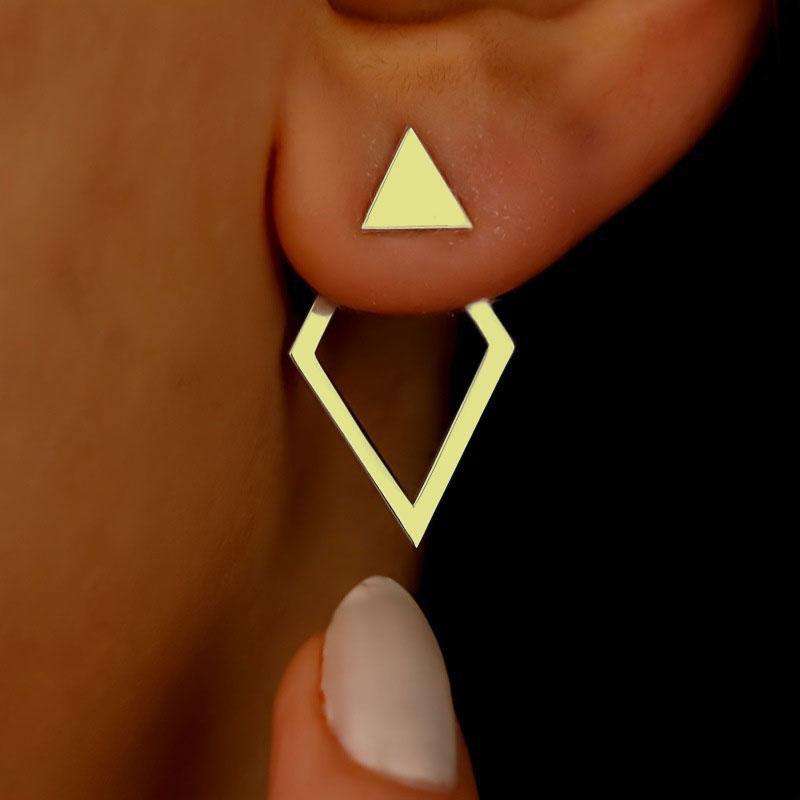 

Геометрические серьги-пусеты с подвесками в виде треугольников для женщин, золотого цвета, ювелирные аксессуары AVE