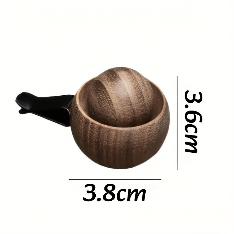 1/2pc Car Small Essential Oil Diffuser Wooden Cute Natural Fragrance Diffuser Black Home Walnut Car Diffuser Mini Car Vent Clip