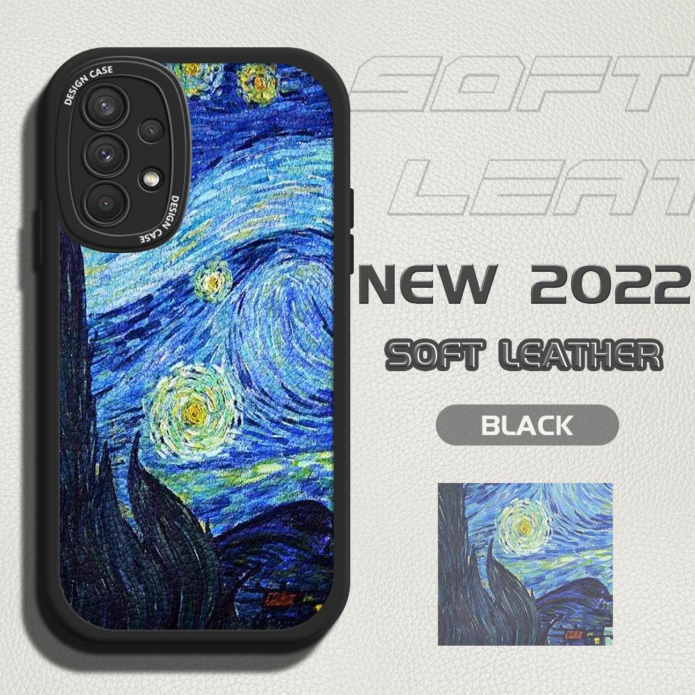 

Тонкий креативный кожаный чехол с рисунком маслом на задней панели из искусственной кожи, чехол для телефона для Samsung Xiaomi Poco Redmi Redmi Note 12 Pro Speed чёрный