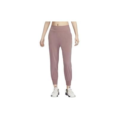 Dri-FIT Bliss Solid High-Waisted Quick-Dry Knitted Sports Pants Women Bottoms Smoke-Gray Purple-Red DV9454-208