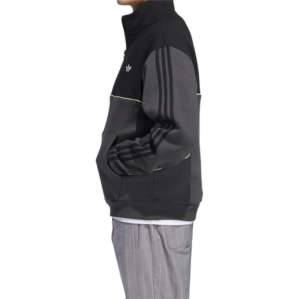 adidas Originals Mod Half Zip Stand Collar Sweatshirt Jacket Men Outerwear Black FM1403