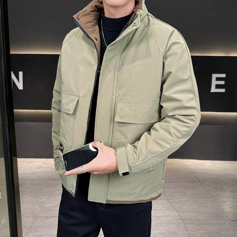 Down Jacket% White Duck Down Men's Winter New Warm Stand-up Collar Loose Men's Cold-resistant Jacket