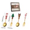 Christmas Coffee Spoons Forks Set Stainless Steel Spoon Forks Christmas Gifts for Kids Fruit Fork Coffee Spoon Dessert Spoon Set