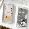 Cute Transparent A6 Half Notebook Planner with Cartoon Design - Portable and Decorative Loose-Leaf Organizer