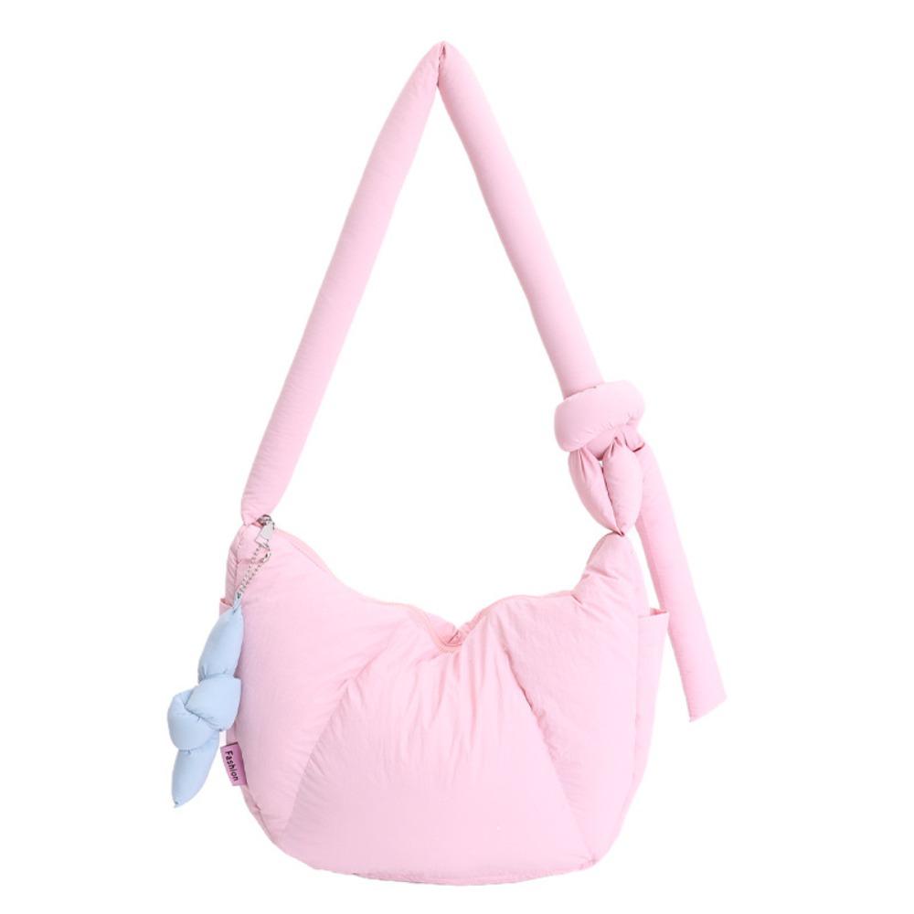 Padded Down Cotton Dumpling Bag Sweet Nylon Quilted Handbag Cute Puffer Cloud Shoulder Bag  Outing