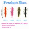 48PCS 2.95inch Fishing Worm Lures Soft Bass Baits Hellgrammite Fishing Lures  Bass Fishing
