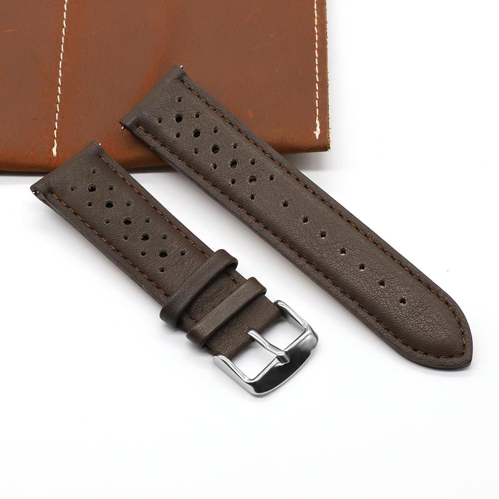 Onthelevel 18 19 20mm Leather Skin Watch Strap 22mm 24mm Soft Black Blue Brown Watchband With Quick Release Bar Wristband #E