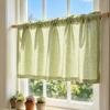 Linen Short Curtain for Kitchen, Semi Sheer Valance for Small Window, Kitchen Curtain for Pantry Door, Farmhouse Cabinet Cover
