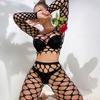 New Top with Pantyhose Sexy Lingerie Set Exotic Costumes Women Fishnet Uniform Sexy Nightgown Female Sleepwear Erotic