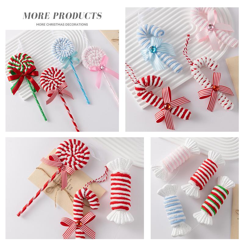 Colorful Candy Cane Xmas Tree Decorations Festive Striped Lightweight Christmas Pendants 2025 Xmas Decorations For Home Decors