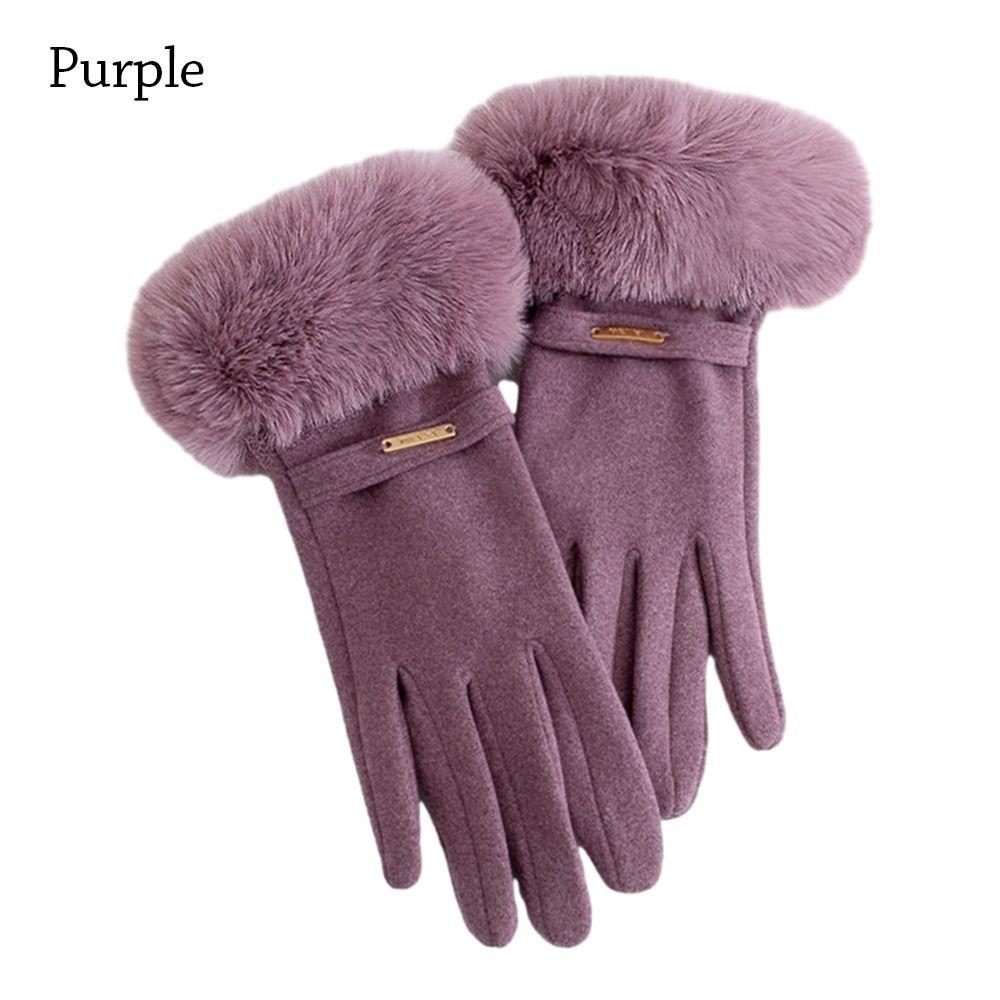 Velvet Driving Mittens Thicken Ski Gloves Fashion Touch Screen Gloves  Women