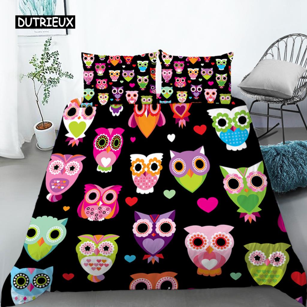 Chicken Animals King Queen Duvet Cover Lovely Cartoon Farm Chick Bedding Set Kids Girls Wildlife 2/3pcs Polyester Quilt Cover