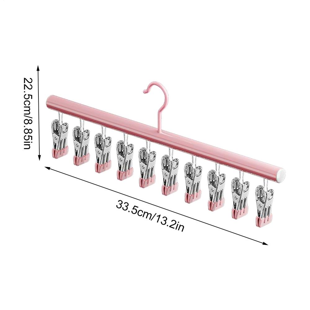 Hangers Pants Stainless Steel Space Saving Closet Organizer With 10 Clips For Jean Skirt Sock Scarf Home Bedroom Closet Wardrobe