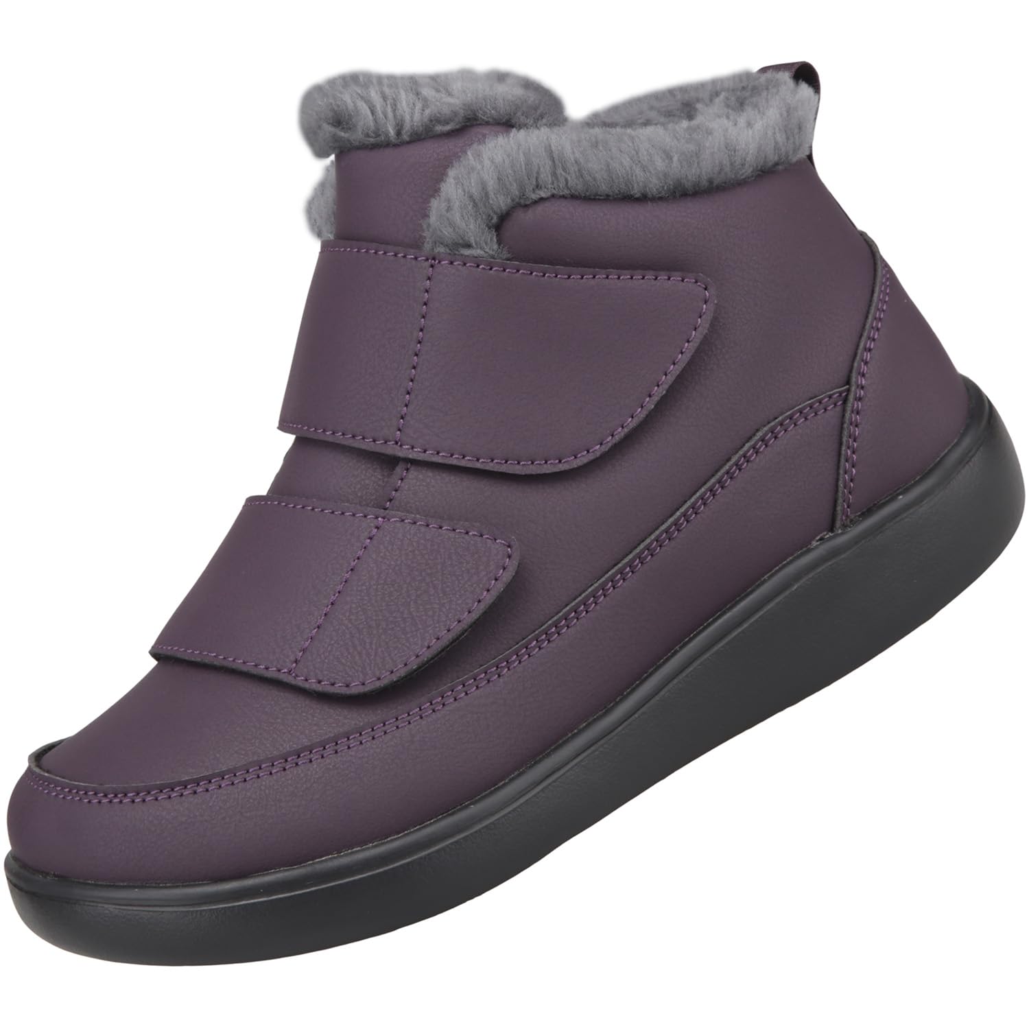 

Eagsouni Снежные зимние ботинки на липучке High Bunion и 5E, Застежка, Ботинки, Вместительные, Широкие, Подъем, Поддержка, Мужские Женские, Легкие, Нескользящие, фиолетовый