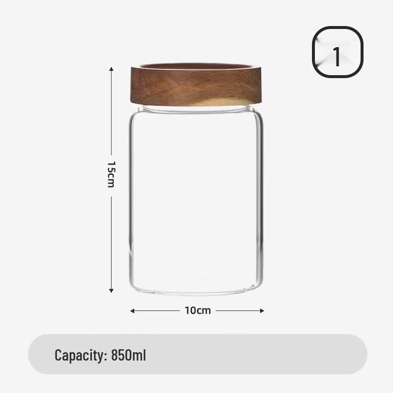 

Large Glass Tea Canister with Acacia Wood Lid - Perfect for Storing Dried Tangerines and More