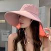 Womens' Travel Beach Shawl & Sun Hat Combo – Large Brim, Face Covering, UV Protection, New Style for Sunshade & Cycling