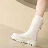 2024 Hot Sale Ladies Shoes Zipper Women's Boots Winter Round Toe Solid Plush Warm Mid-Calf Mid Heel Water Proof Fashion Boots