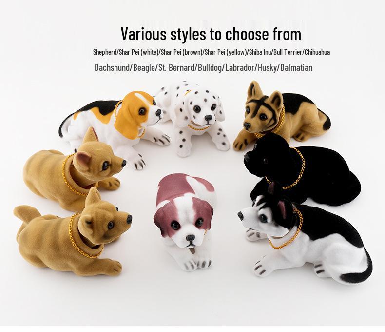 Resin Shaking Head Dog Figurine Car Ornament