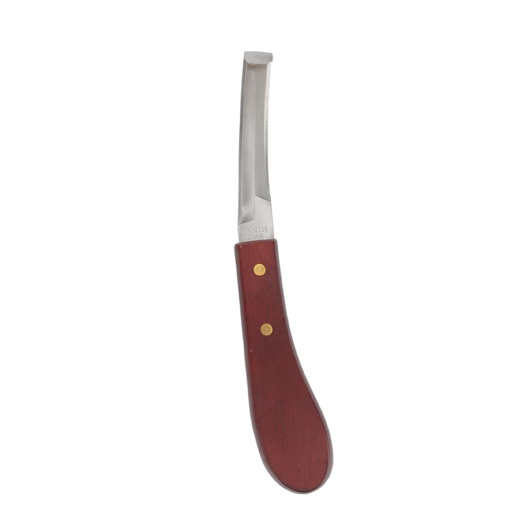Hoof Knife Razor Stainless Steel Double Sided Blade Ergonomic Wooden Handle Hoof Edge Knife for