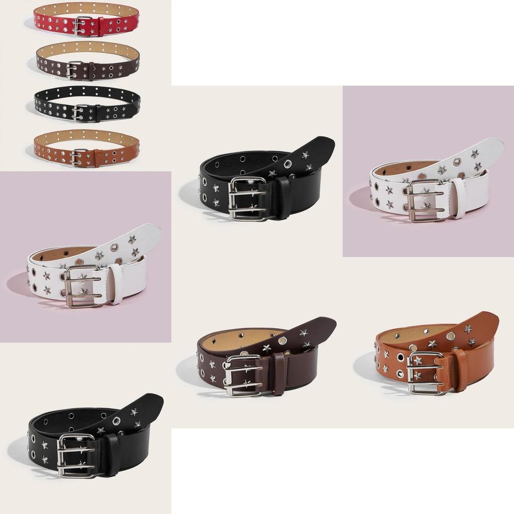 Womens Fashion Belt With Metal Pin Buckle And Star Accents For Office And Daily Use
