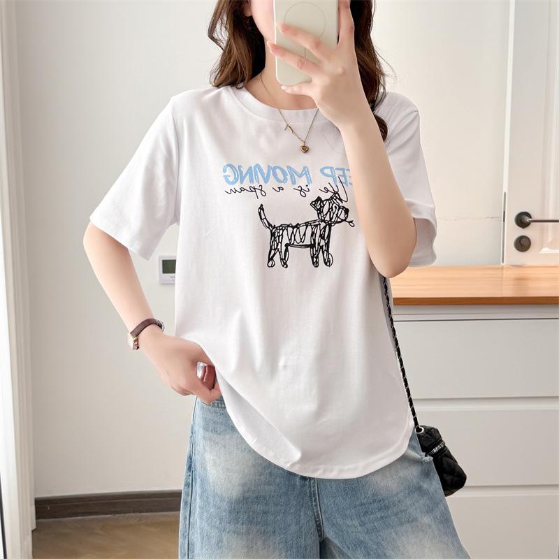 Plus Size Women s Printed Cotton Short Sleeve T-shirt - Versatile Summer Fashion Top 4XL