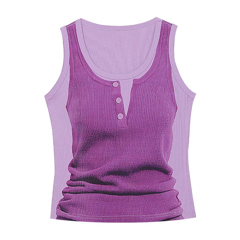 Tuogu Trend 3D Print Slim Fit Sleeveless Racerback Vest for Women - Sweet & Cool Spring/Summer Style Large