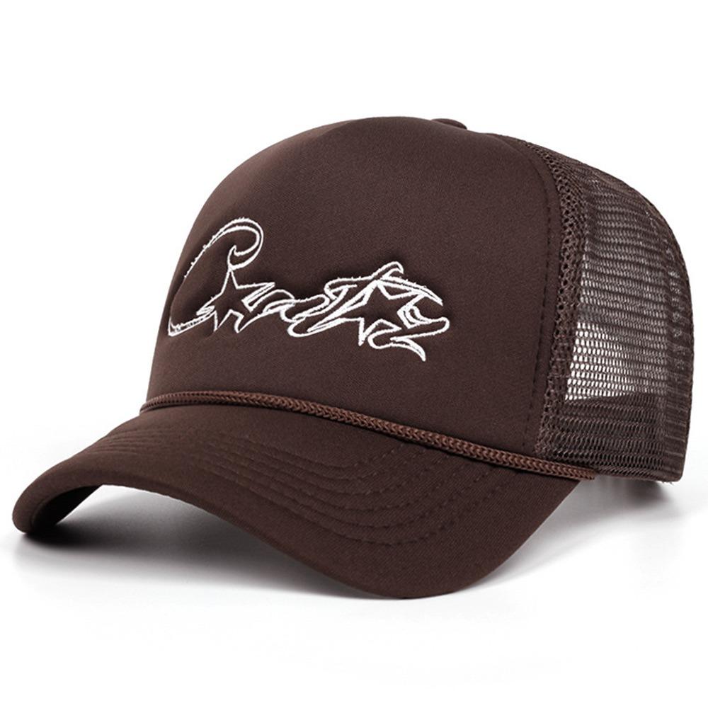 

Unisex Trucker Hat Adjustable Sun Hat Outdoor Couple Style Caps for Men Women кавовий