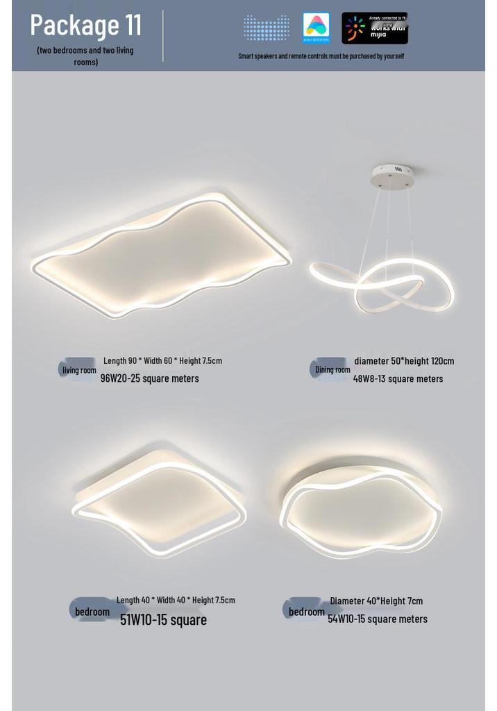Modern Nordic Master Bedroom Ceiling Light with Smart Mijia & Tmall Genie Support for Home & Study Room