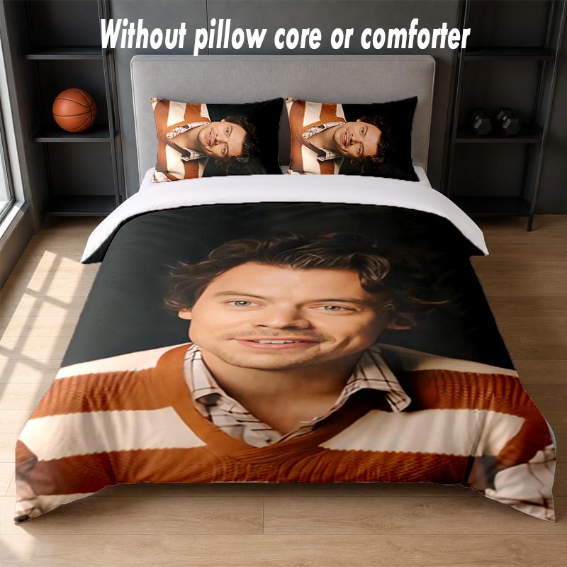Harry Styles Design Bed Bedding Set 1 Duvet Cover + 2 Pillowcases Soft Breathable Household Bed Linens