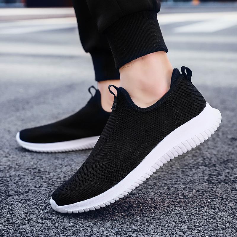 Men s Large Size Slip-on Mesh Flyknit Sports Casual Shoes 48