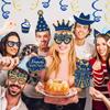 36pcs Happy Birthday Party Photo Booth Props Shimmer Powder Funny Glasses Lips Hat DIY Photo Shoot Prop Photobooth Accessories