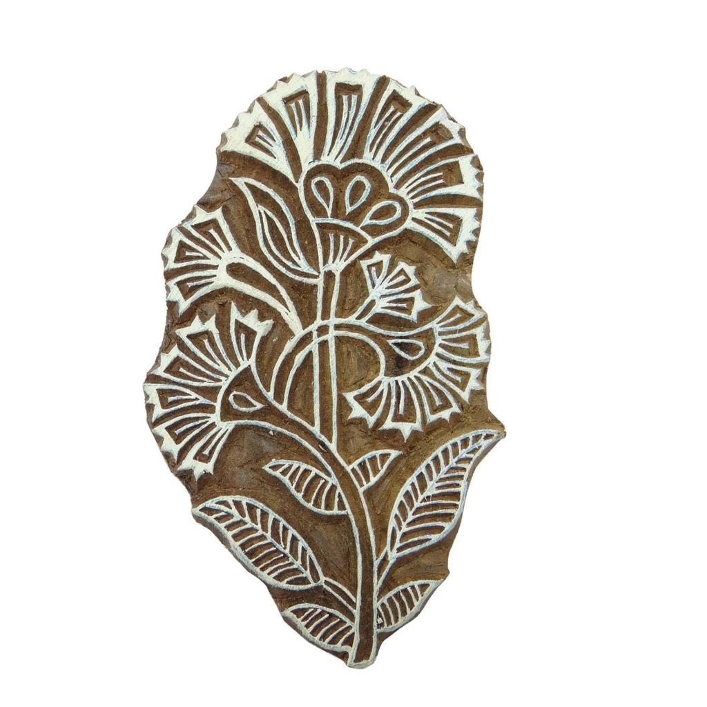 Border Stamp Decorative Wood Textile Stamps Floral Decorative Blocks