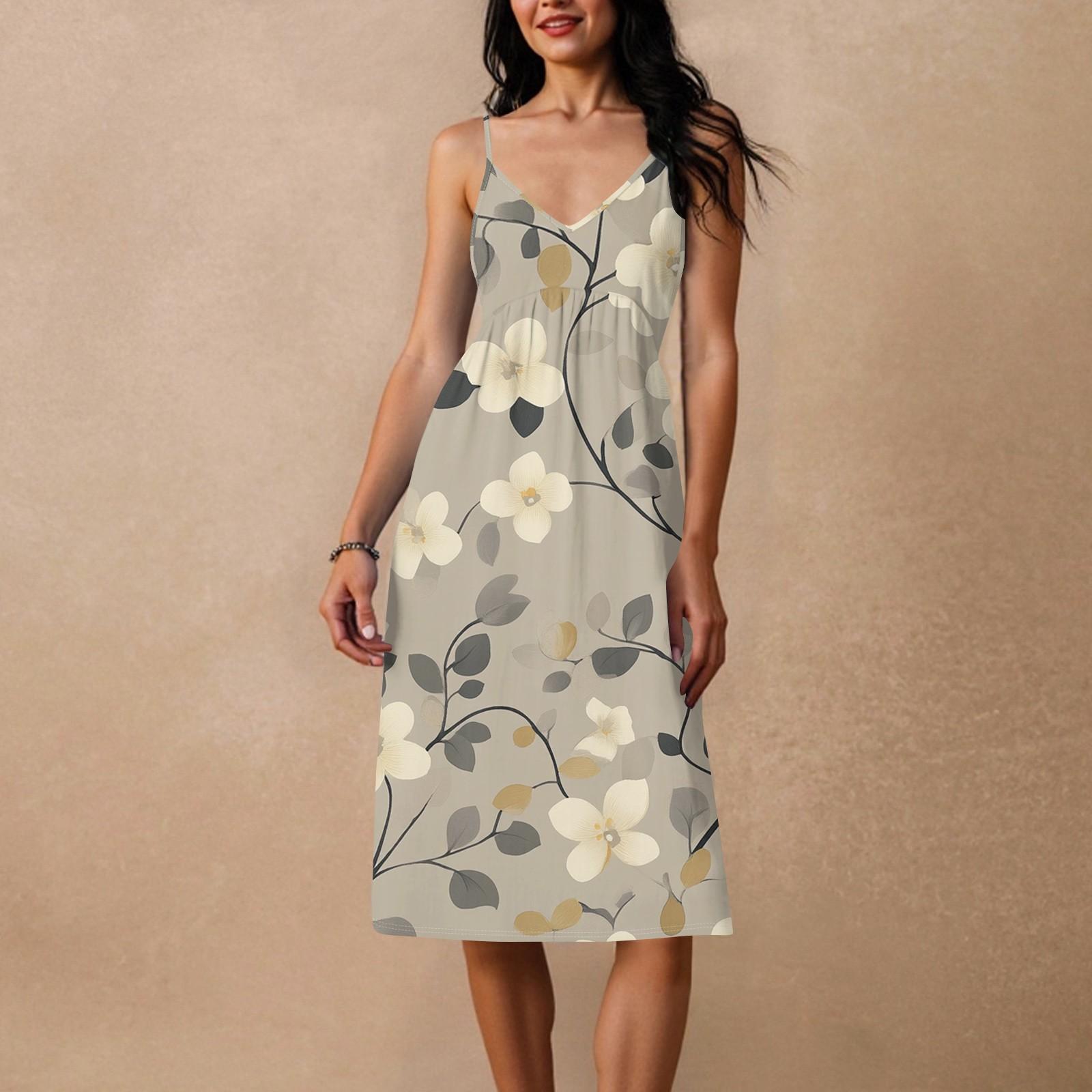 

Жіноча сукня на тонких бретелях, з відкритою спиною, з бантом, вільного крою, повсякденна, пляжна, для відпочинку L бежевий