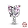 Copper Metal Fantasy Flying Dragon Mysterious Butterfly purple Charm Bead Components Pendant Bead Components Compatible With 4MM hole diamete