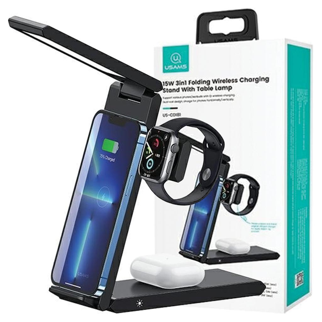 USAMS Land. Inductive 3-in-1 15W Black/Black Cd181Wxc01 (Us-Cd181)
