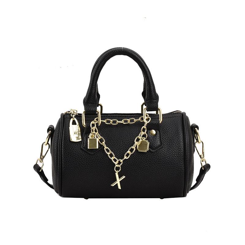 High-End Design Sense Niche Roundness Bag  New Female Chains Crossbody Pack Popular Sweet Cool Boston Handbag PU Leather