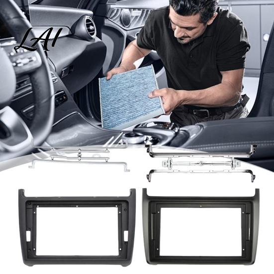 Automotive Interior Trim 9 Inch Radio Dash Kit for Volkswagen 2014 Car Stereo Navigation Fascia Panel Console Bezel with Mounting Brackets