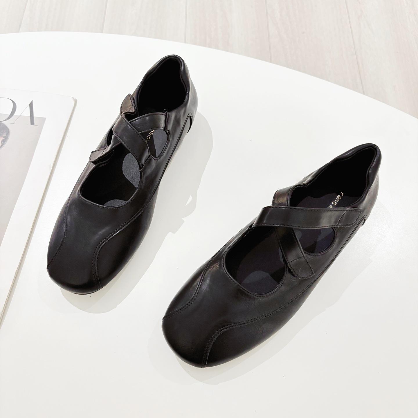 

Women s Sporty Casual Mary Jane Velcro Sheepskin Comfort Shoes 38 чёрный