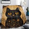 Tabby Cat Print Flannel Blanket, High quality Comfortable for All Seasons, Home Decor, Warmth and Comfort, Perfect for Christmas Gifts