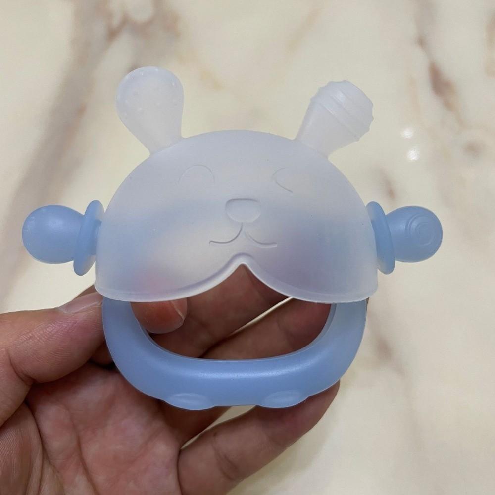 3pcs Food Grade Bunny Teething Toy Soft Silicone Teething Toys Easy Grip Teether Ring  Baby Chewing