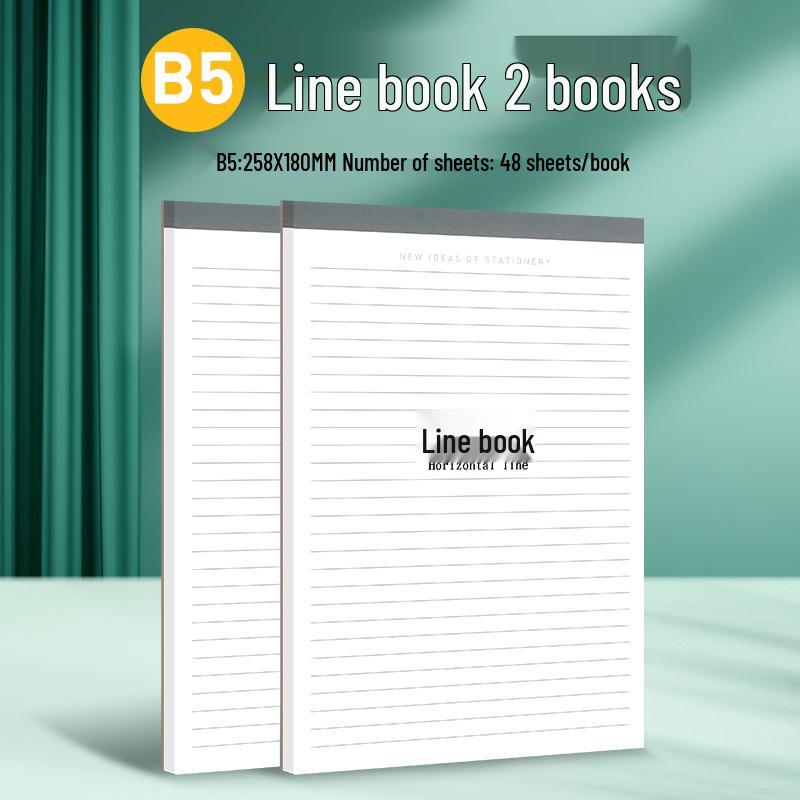 2025 Student Tear-Off Pad: B5 Blank Notebook & A4 Horizontal Line Memo Pad
