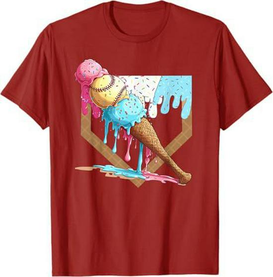

Watercolor Baseball & Softball Ice Cream Short Sleeve Tee XLarge