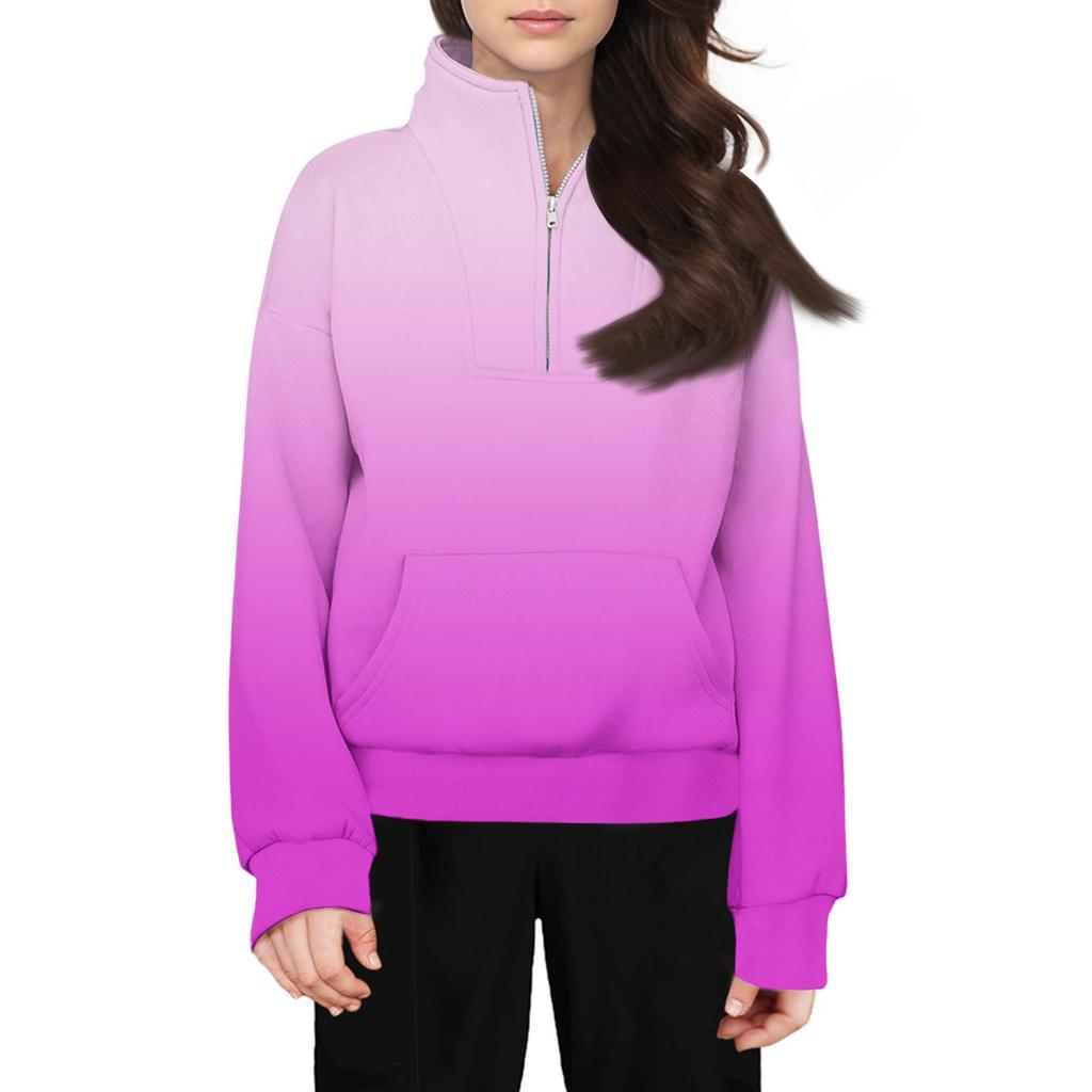 Girls Half Zip Sweatshirt Zip Pullover Sweatshirts Fall Clothes