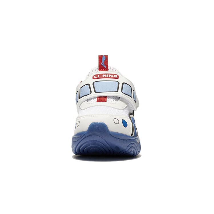 Li Ning Childrens Starshine Non-Slip Shock Absorbing Wear-Resistant Casual Shoes Kids Casual Shoes White Blue YKNS024-1