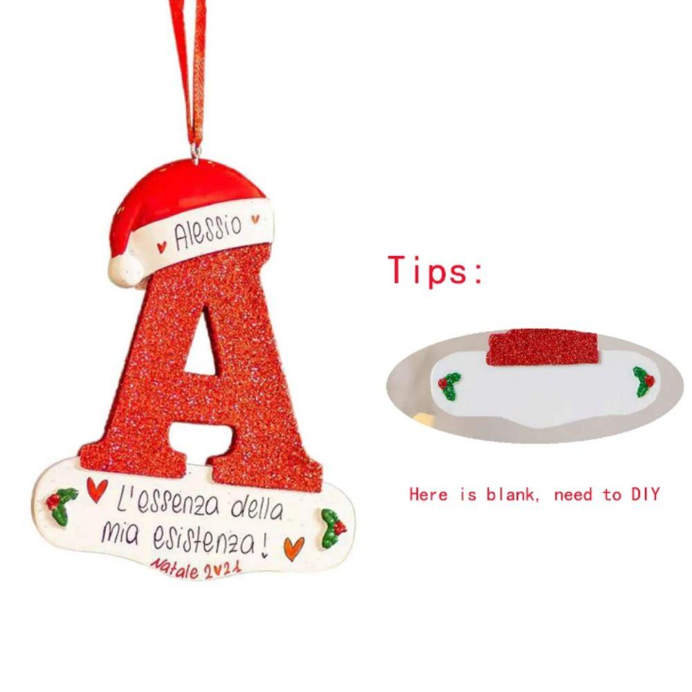 26 Letters Christmas Wishing Tree Pendant A-Z Xmas Tree Blessing Letter Pendant  DIY Decoration