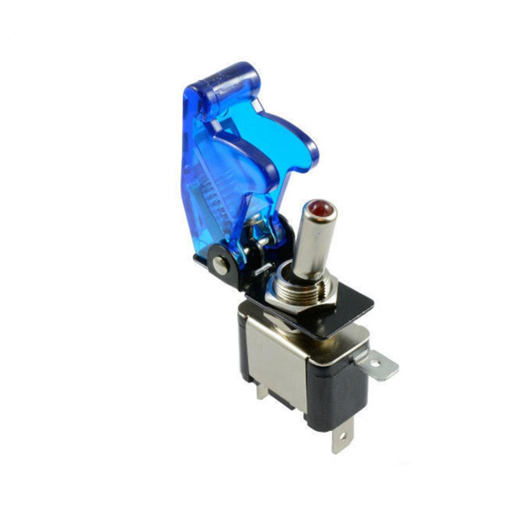 

12V 20A Car Dash Toggle SPST ON-OFF Illuminated LED Flip Up Cover Flick Switch
